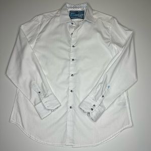 ROBERT GRAHAM Men’s Knowledge Wisdom Truth Embossed Flip Cuff Button Down Shirt